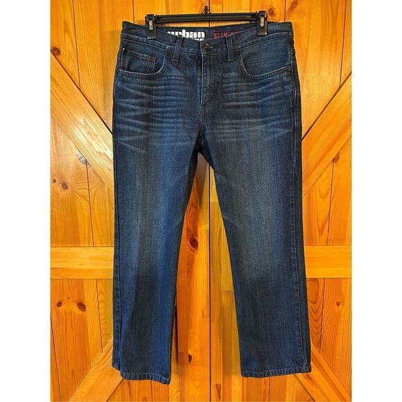 Urban Pipline Slim Straight Jeans Distressed Blue Mens Size 34x30 (0099) measure - Picture 1 of 9